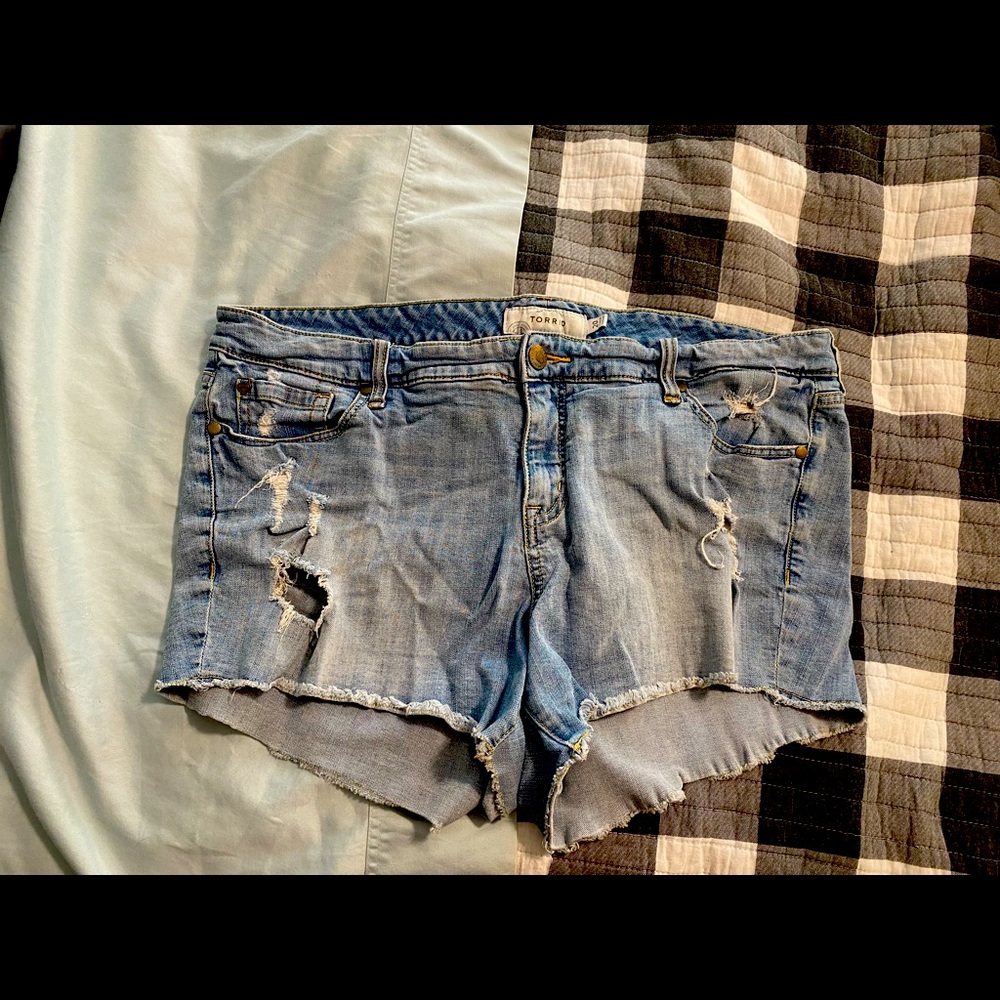 Torrid Distressed Jean Shorts